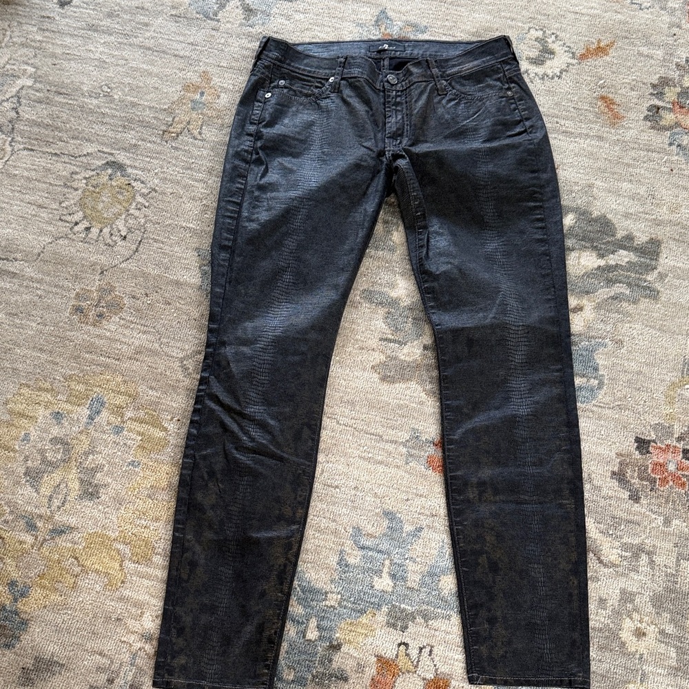 Snake skin slate gray with gold accent amazing jeans ! Sheen is gorgeous !